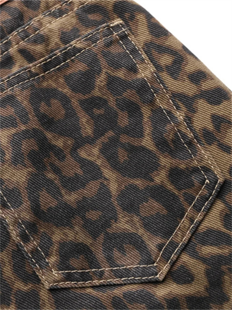 Leopard Print Jeans High Waisted