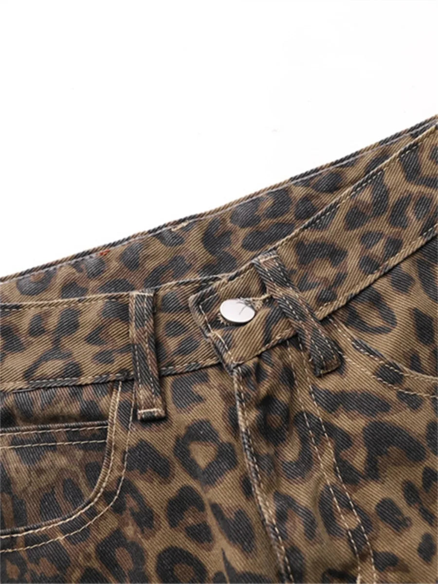 Leopard Print Jeans High Waisted